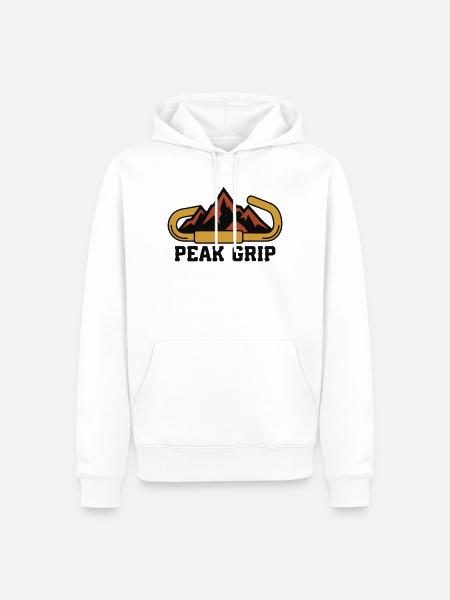 Karabiner Berge Wappen - Männer Premium Bio Hoodie - Weiß