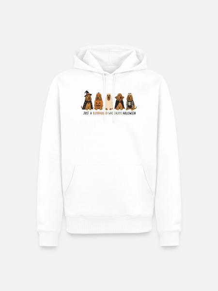 Bloodhound Halloween-Crew - Männer Premium Bio Hoodie - Weiß