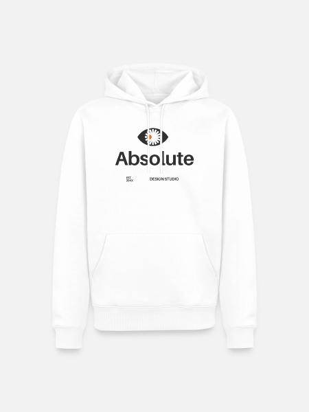 Absolute Augenblume Logo - Männer Premium Bio Hoodie - Weiß