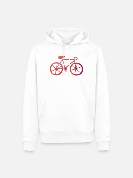 Fahrrad Umwelt radeln Rennrad Zeichnung bunt Fan - Männer Premium Bio Hoodie - Weiß