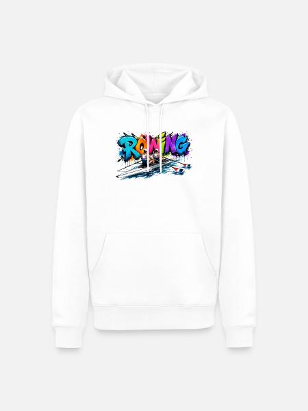 Rowing Griffiti - Rudern - Ruderer - Ruderin - Männer Premium Bio Hoodie - Weiß