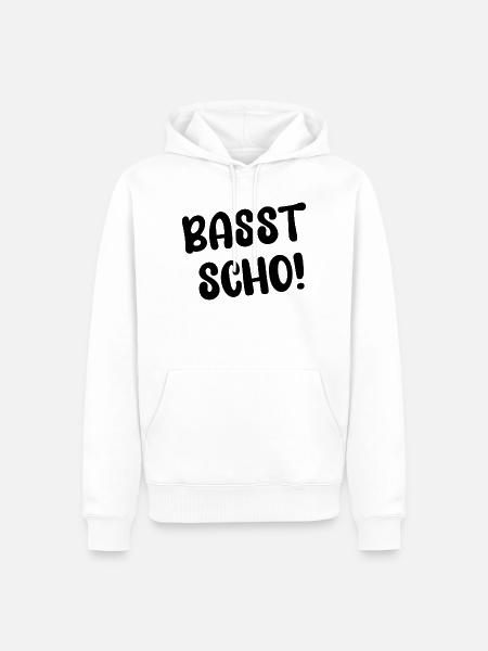 BASST SCHO! - Männer Premium Bio Hoodie - Weiß