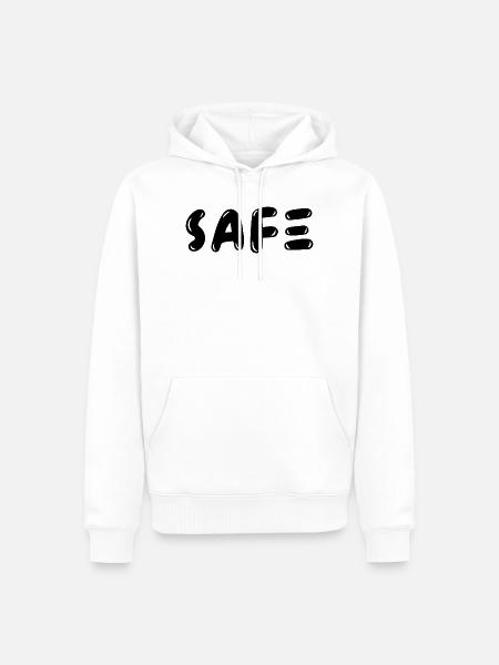 Safe Jugendslang Cooler Statement Spruch - Männer Premium Bio Hoodie - Weiß