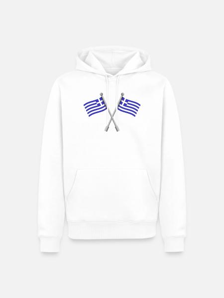 Griechische Flagge - Männer Premium Bio Hoodie - Weiß