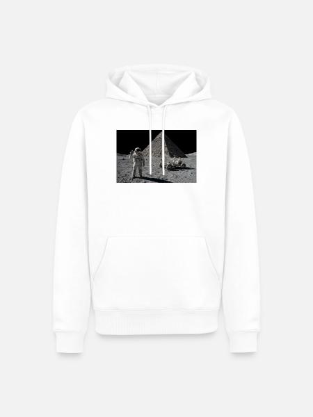 Begegnung mit der Mondpyramide - Männer Premium Bio Hoodie - Weiß