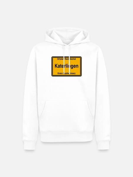 Katerlingen Ortsschild - Männer Premium Bio Hoodie - Weiß