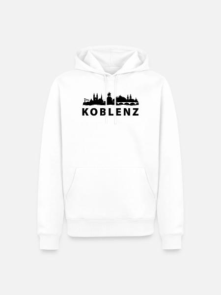 Koblenz Skyline - Männer Premium Bio Hoodie - Weiß