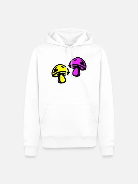 Pilze Bunt - Männer Premium Bio Hoodie - Weiß
