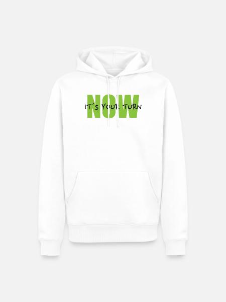 NOW – It´s your turn - Männer Premium Bio Hoodie - Weiß