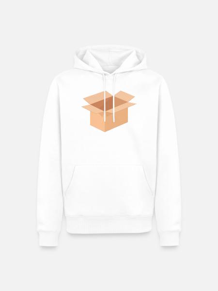 Offene Kartonillustration - Männer Premium Bio Hoodie - Weiß