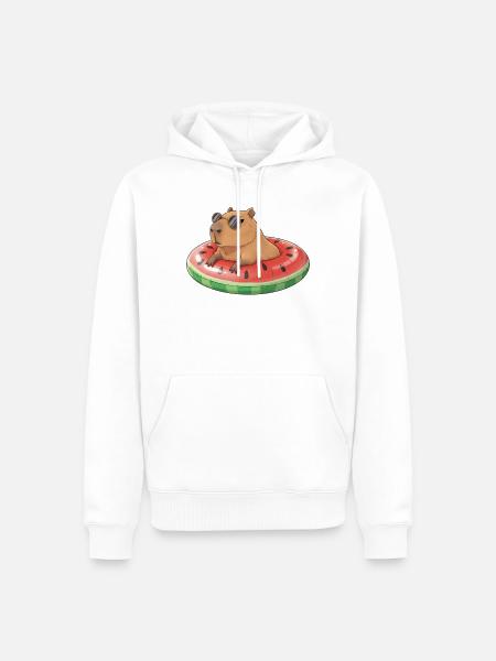 Capybara - Männer Premium Bio Hoodie - Weiß