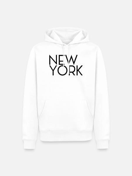 New York - Männer Premium Bio Hoodie - Weiß