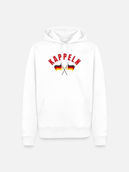 Kappeln Kreuzende Deutsche Flaggen - Männer Premium Bio Hoodie - Weiß