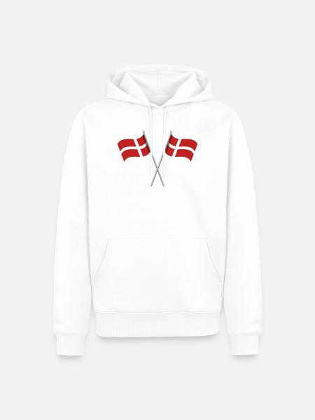 Dänische Flagge - Männer Premium Bio Hoodie - Weiß