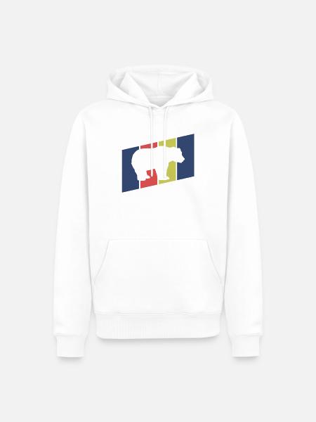 Bär Silhouette Retro Style - Männer Premium Bio Hoodie - Weiß