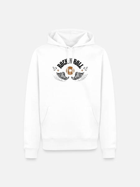 Rock n Roll - Männer Premium Bio Hoodie - Weiß