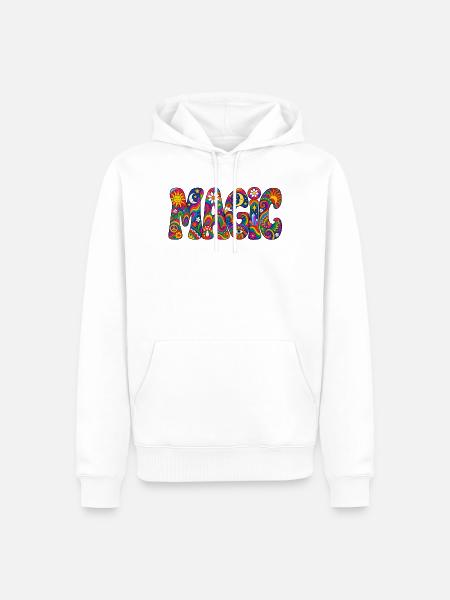 Magischer Psychedelic Schriftzug - Männer Premium Bio Hoodie - Weiß