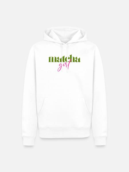 Matcha Girl - Männer Premium Bio Hoodie - Weiß