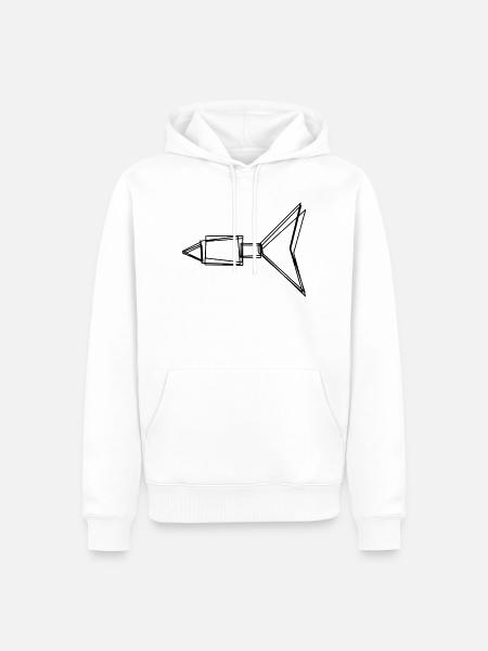 Dartpfeil handgezeichnet - Männer Premium Bio Hoodie - Weiß