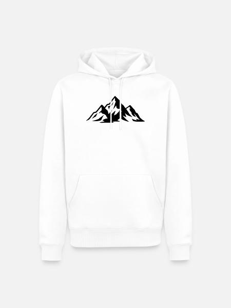 Silhouette der Schweizer Alpen - Männer Premium Bio Hoodie - Weiß
