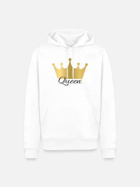 Queen Design - Männer Premium Bio Hoodie - Weiß