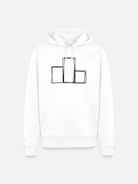 Siegerpodest handgezeichnet - Männer Premium Bio Hoodie - Weiß