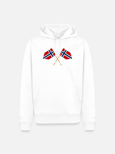 Norwegische Flagge - Männer Premium Bio Hoodie - Weiß