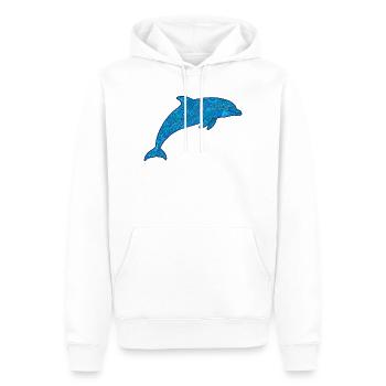 Delfin_blau - Männer Premium Bio Hoodie - Weiß - Vorne - Nico (187cm)