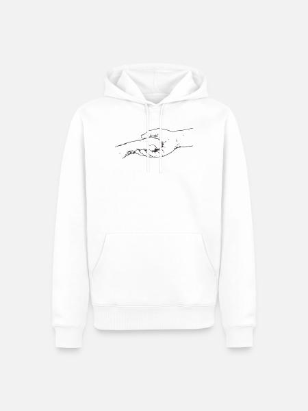 hand-pfote_1 - Männer Premium Bio Hoodie - Weiß