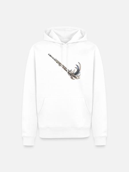 Feather Flow Flöte - Männer Premium Bio Hoodie - Weiß