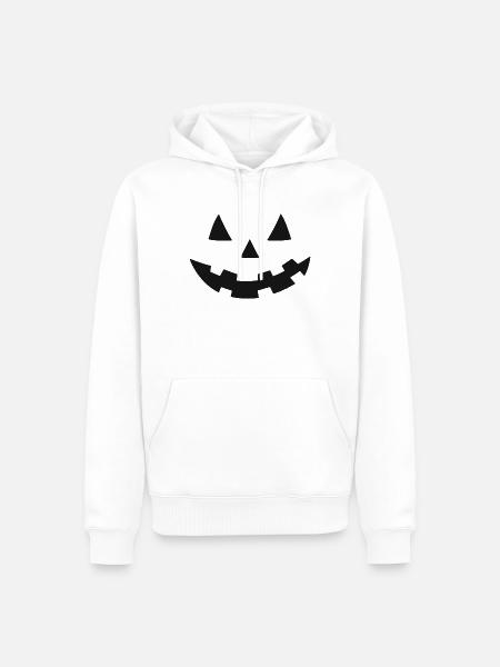 Pumkin-Gesicht - Männer Premium Bio Hoodie - Weiß