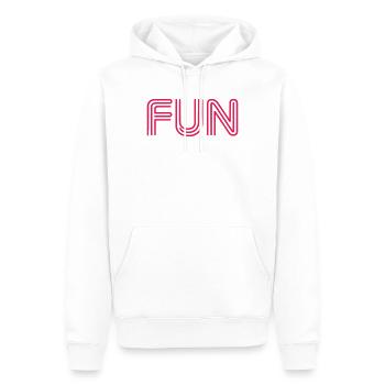 Fun Slogan - Spass - funny - Spaß - Männer Premium Bio Hoodie - Weiß - Vorne - Nico (187cm)