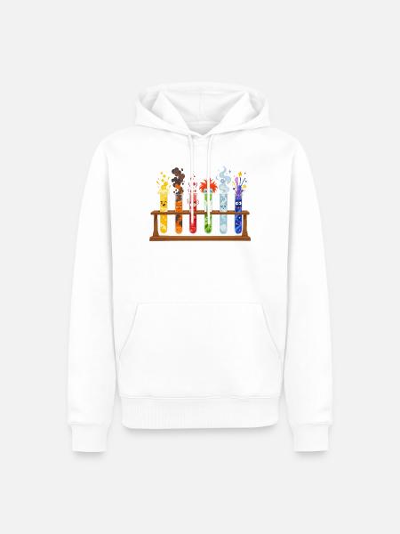 Bunte Reagenzgläser Comicstil - Männer Premium Bio Hoodie - Weiß