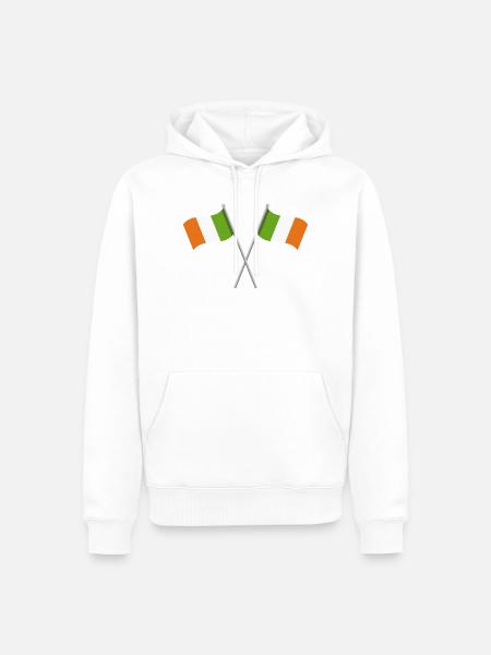Irische Flagge - Männer Premium Bio Hoodie - Weiß