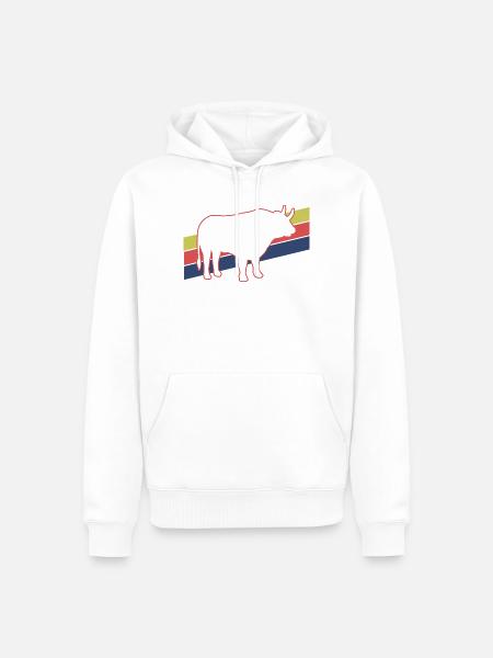 Stier Retro - Look - Männer Premium Bio Hoodie - Weiß
