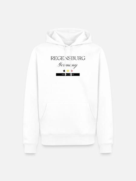 Regensburg Deutschland Souvenir – Reise - Männer Premium Bio Hoodie - Weiß