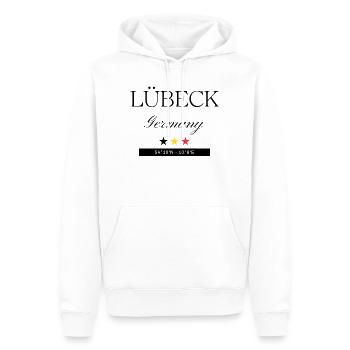 Lübeck Deutschland Souvenir – Reise minimalistisch - Männer Premium Bio Hoodie - Weiß - Vorne - Nico (187cm)