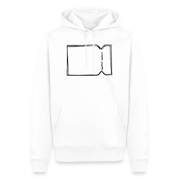 Ticket handgezeichnet - Männer Premium Bio Hoodie - Weiß - Vorne - Nico (187cm)