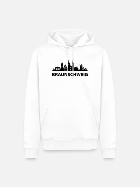 Braunschweig Skyline - Männer Premium Bio Hoodie - Weiß