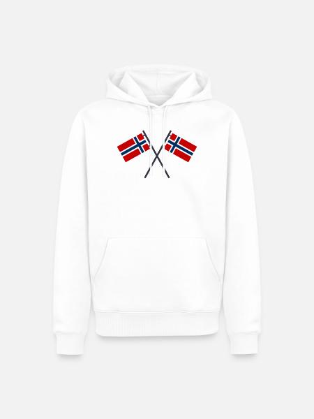 Norwegische Flagge - Männer Premium Bio Hoodie - Weiß