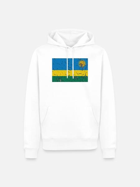 Ruanda als Flagge - Männer Premium Bio Hoodie - Weiß