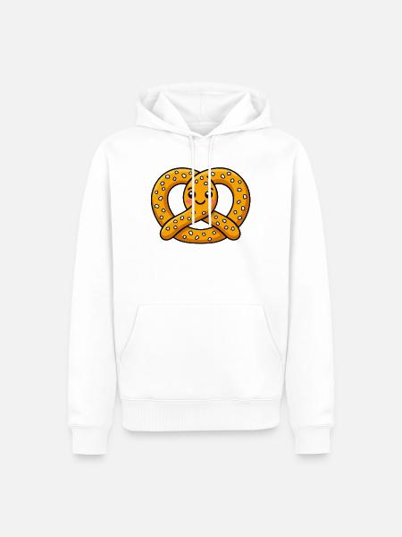 Lächelnde Brezel - Männer Premium Bio Hoodie - Weiß