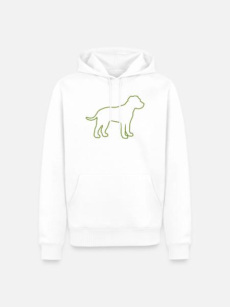 Hundesilhouette in Linienkunst - Männer Premium Bio Hoodie - Weiß