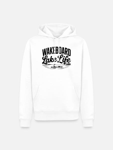 Leben im Wakeboard-See - Männer Premium Bio Hoodie - Weiß