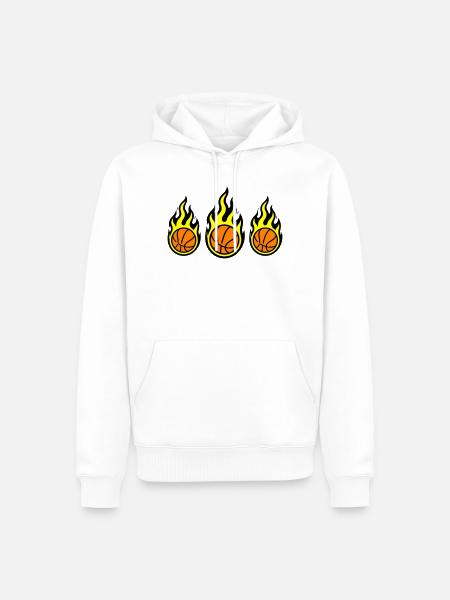 Basketball Flamme Symbol - Männer Premium Bio Hoodie - Weiß