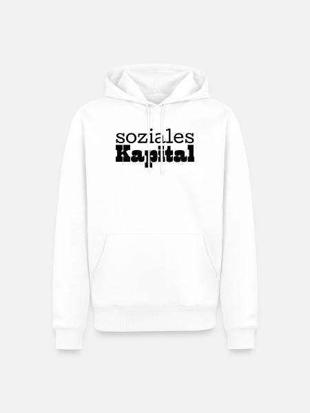 Soziales Kapital schwarz - Männer Premium Bio Hoodie - Weiß