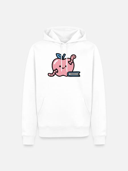 Classroom Apfel Logo - Männer Premium Bio Hoodie - Weiß