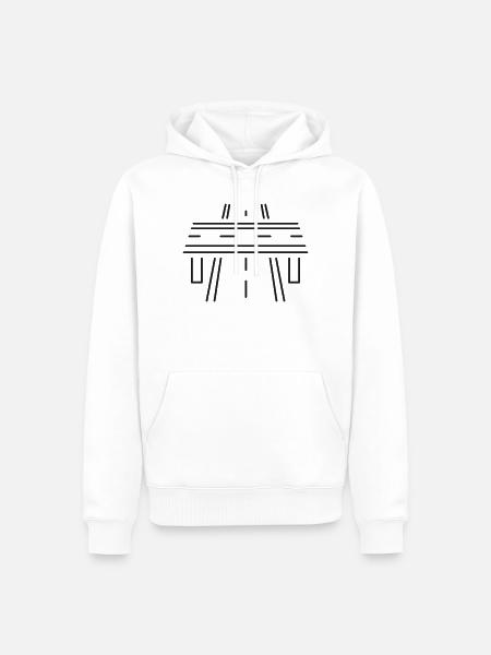 Autobahnstraßenlinien-Symbol - Männer Premium Bio Hoodie - Weiß