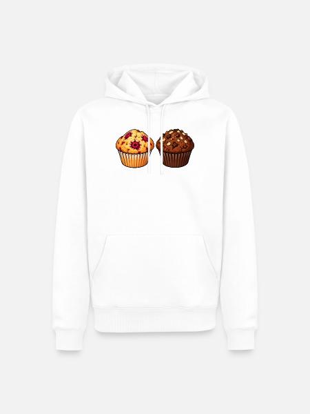 Muffin-Duo Himbeer Schoko - Männer Premium Bio Hoodie - Weiß