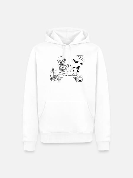 Physio Physiotherapeut Krankengymnastik Halloween - Männer Premium Bio Hoodie - Weiß